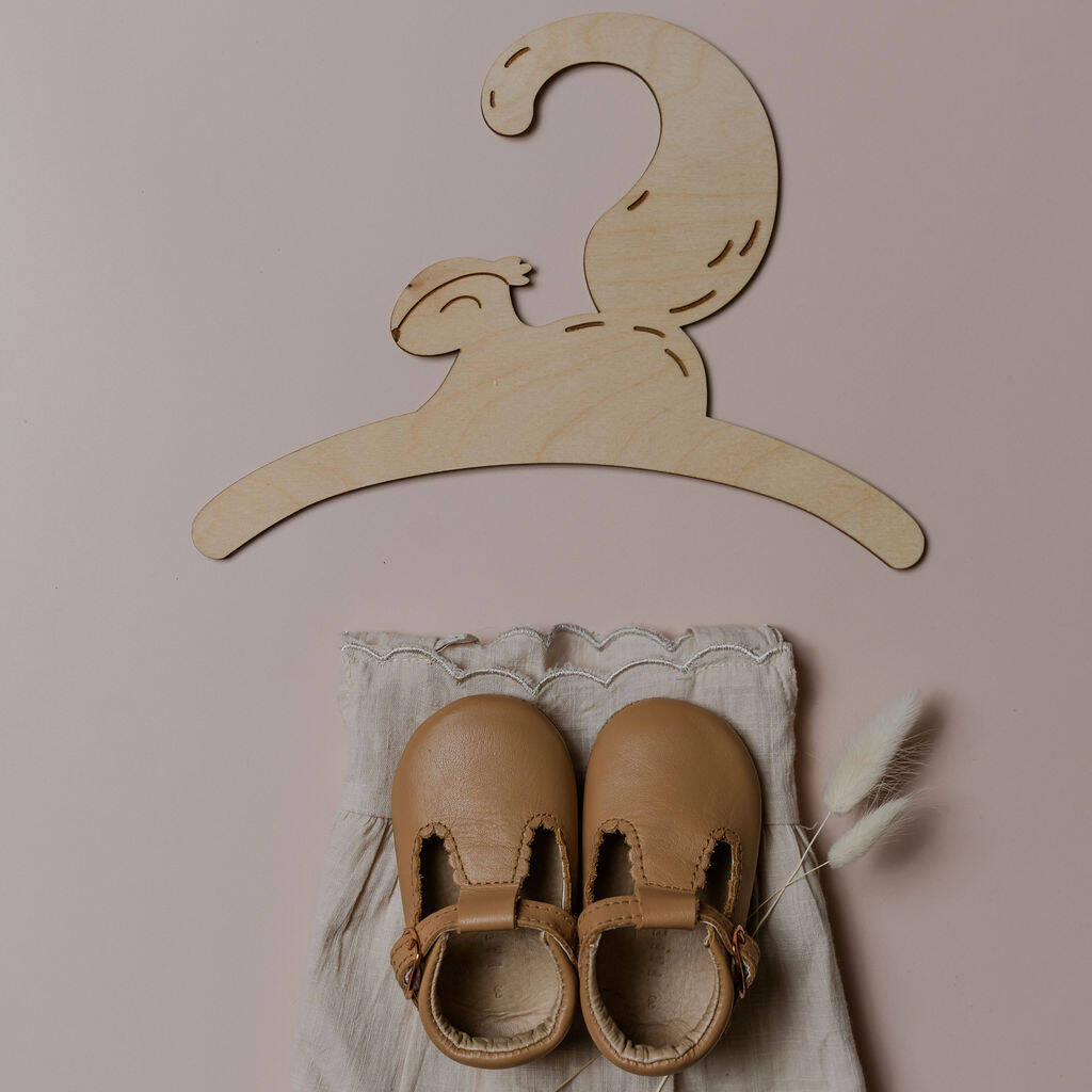 Personalised Childrens Coat Hanger With Squirrel Design, 1 of 7
