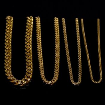 Gold Chunky 8mm Cuban Link Stainless Steel Chain, 4 of 10