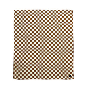 Sona Checkerboard Coffee And Cream Recycled Cotton Throw, 7 of 7