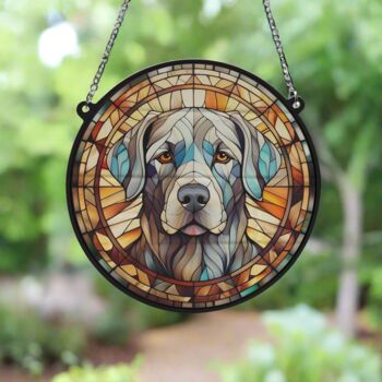 Labrador Silver Stained Glass Effect Suncatcher, 3 of 3