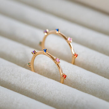 Multicolour Gemstone Hoop Earrings, 3 of 5