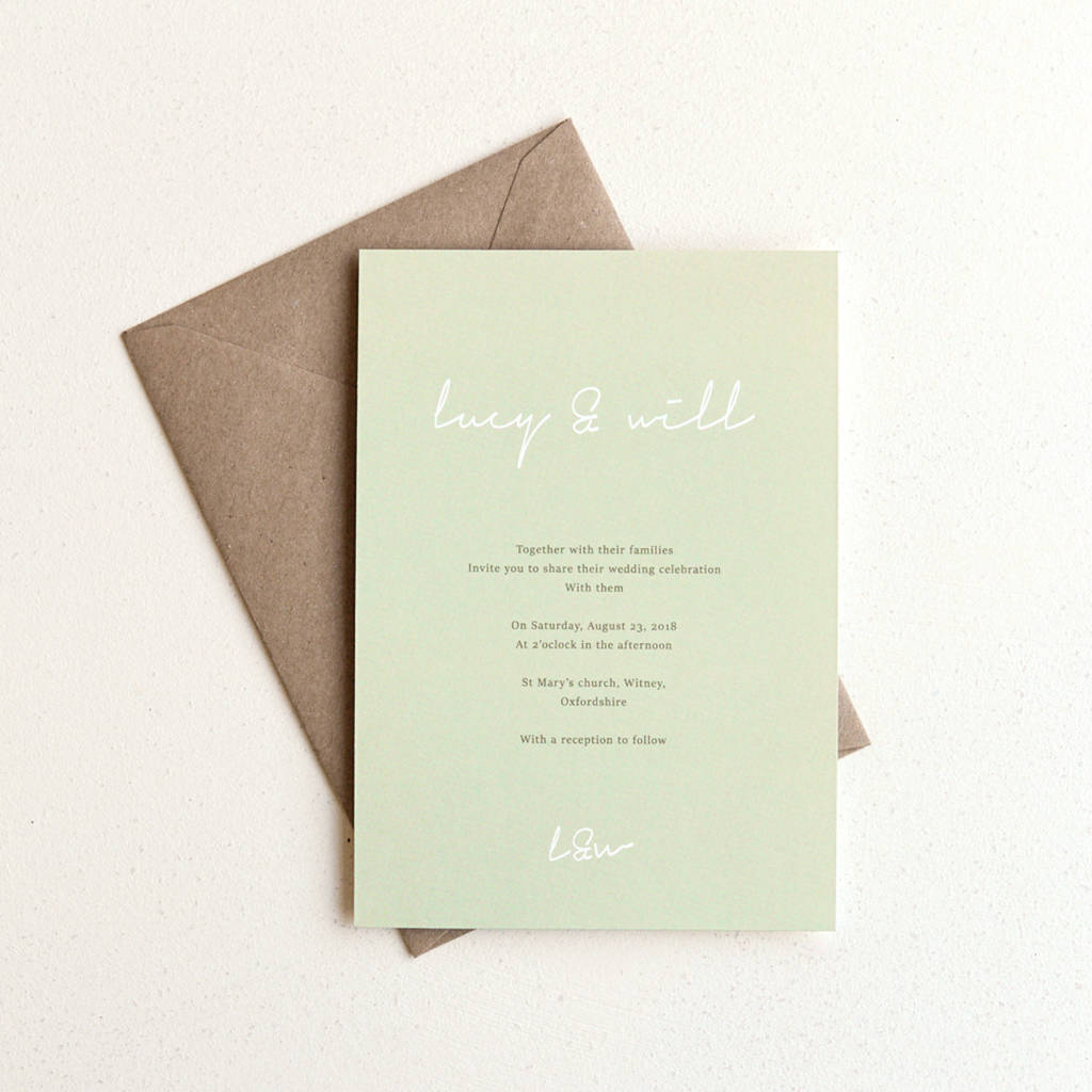 Love Letter Wedding Invitation Sage By Paperpair