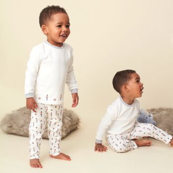 Baby And Children's White Soldier Print Pyjamas, 6 of 7