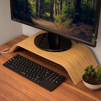 Wood Bamboo Desk Computer Laptop Stand, 2 of 8