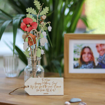 Personalised Wooden Birth Flower Bouquet, 2 of 10