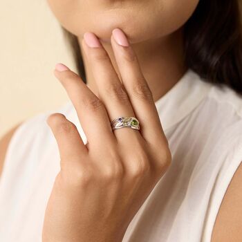 Silver Peridot And Amethyst Ring, 2 of 8