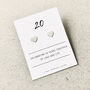 Sterling Silver 20th Anniversary Heart Earrings, thumbnail 3 of 4