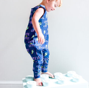 'Cute And Little' Print Baby And Child Dungarees, 2 of 8