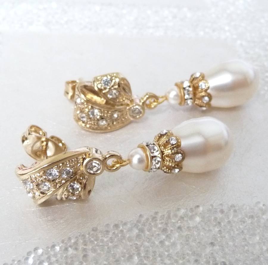 Antique Inspired Pearl Drop Earrings By Katherine Swaine ...