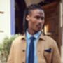 Mens Navy And Green Geometric Print Pocket Square, thumbnail 2 of 6