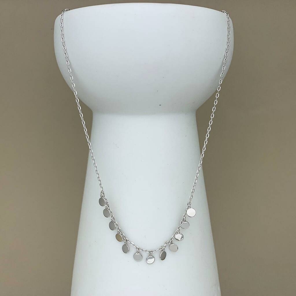 Shaker Necklace In Sterling Silver Or 18ct Gold Plated By Nest