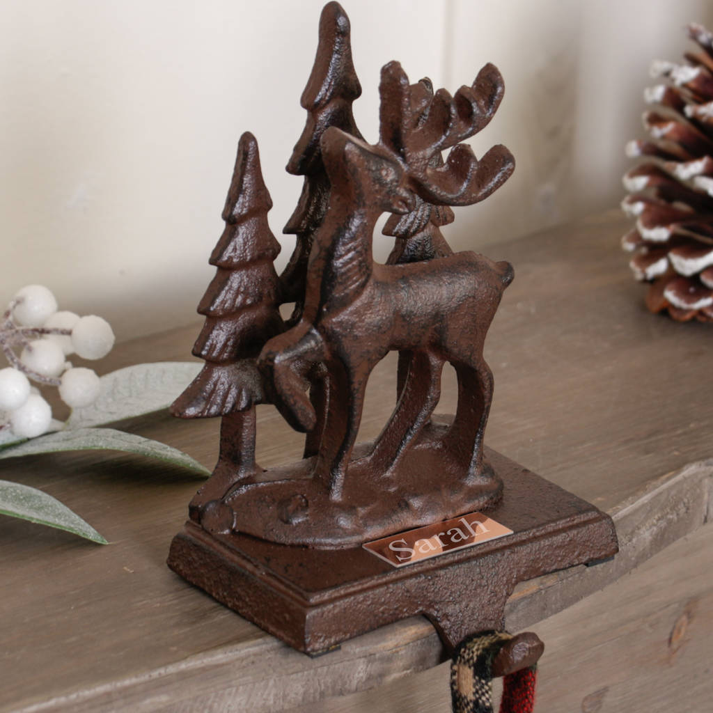 woodland reindeer cast iron stocking holder by dibor