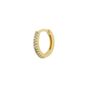 Fine Classic Pave Hoop Single Earring 14ct Solid Gold, thumbnail 2 of 6