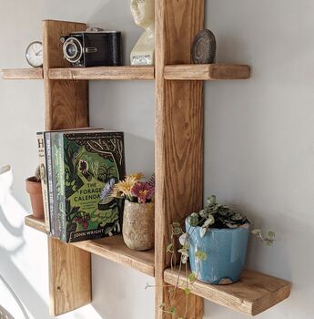 Reclaimed Wooden Wall Mounted Display Shelf, 3 of 8