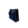 Navy Leather Tote Bag With Navy Boho Strap, thumbnail 4 of 8
