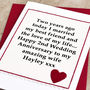 Personalised 2nd Wedding Anniversary Card, thumbnail 4 of 5