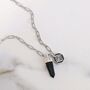 The En Pointe Duo Black Tourmaline Necklace, Silver, thumbnail 2 of 9