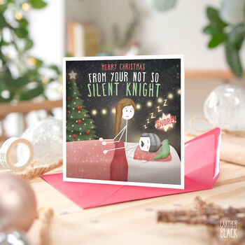 Silent Knight Funny Christmas Card Wife Girlfriend, 4 of 4