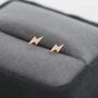Tiny Lightening Bolt Stud Earrings In Sterling Silver, thumbnail 4 of 12