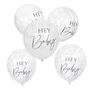 Hey Baby Shower Confetti Balloons X Five, thumbnail 2 of 2