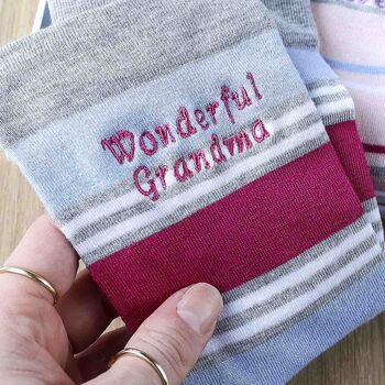 Personalised Gift For Grandmother Thank You Socks Set, 2 of 4