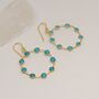 Blue Turquoise Gold Hoop Earrings, thumbnail 1 of 5
