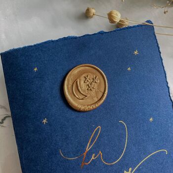 Navy Moon And Stars Vow Books With Wax Seal, 5 of 7