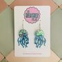 Jellyfish Glitter Resin Earrings / Fun Statement Earrings / Gift For Under The Sea And Ocean Lovers, thumbnail 6 of 12