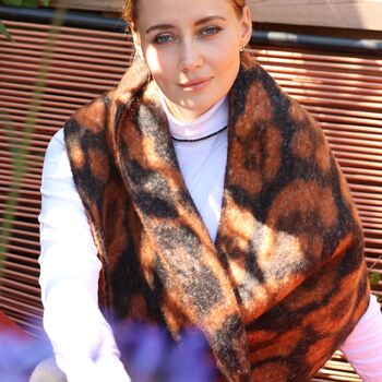 Chunky Leopard Brushed Blanket Winter Scarf, 6 of 12