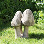 Stone Mushrooms Set Of Three On A Base, thumbnail 1 of 6