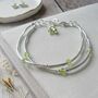 Peridot And Silver Double Stranded Bracelet, thumbnail 1 of 4