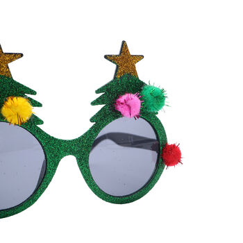 Set Of Two Glitter Christmas Tree Novelty Glasses, 4 of 4