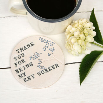 Key Worker Thank You Ceramic Coaster, 2 of 6