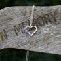 Poppy Purple Flowers Heart Necklace, thumbnail 1 of 4