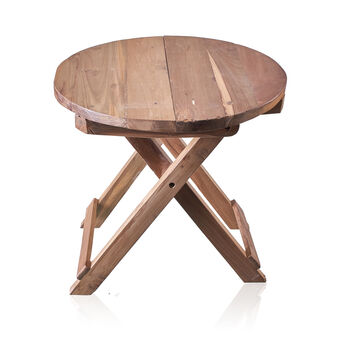Round Folding Coffee Table 50cm Recycled Wood, 5 of 6
