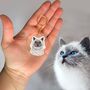 Personalised Cat Half Portrait Keyring, Cat Lover Gift, thumbnail 2 of 8