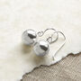 Sterling Silver Dangly Simple Sphere Earrings, thumbnail 2 of 4
