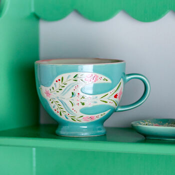 Hand Painted Stoneware Bird Mug, 3 of 5