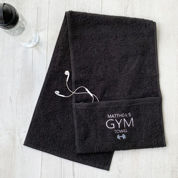 Personalised Gym Towel With Zip Pocket, 2 of 3