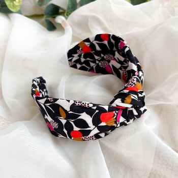 Monochrome Floral Knot Headband, 4 of 6