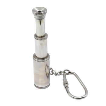 Brass And Chrome Mini Telescope Keyring, 5 of 12