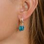 Asri Natural Stone Huggie Hoop Earrings Gold Plated, thumbnail 1 of 7
