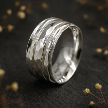 Personalised Classic Wide Sterling Silver Spinner Ring, 2 of 12