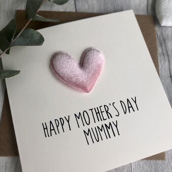 Personalised Happy Mother's Day Velvet Heart Card, 2 of 3