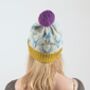 Stag Head Knitted Beanie Bobble Hat, thumbnail 9 of 11