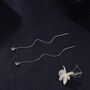 Moonstone Dot Long Threader Earrings, thumbnail 7 of 12