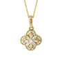 Elegant 9ct Gold Flower Pendant With Diamonds, thumbnail 1 of 6