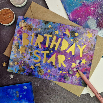 Birthday Star Celestial Papercut Birthday Card, 2 of 5
