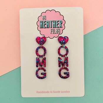 Omg Glitter Earrings *More Colours Available*, 3 of 3