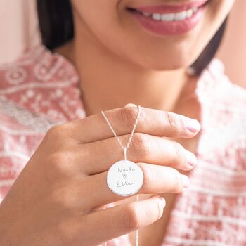 Sterling Silver Handwriting Sia Personalised Necklace, 3 of 12